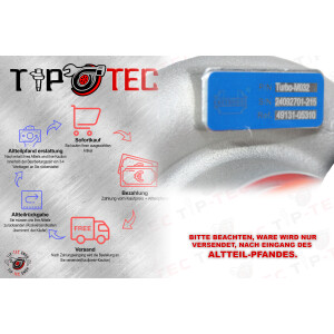 Neu Turbolader  6C1Q-6K682-CD Ford Transit 2.2 TDCi 85KW Tra